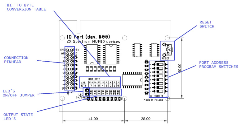 こと♩ Karta portu wejścia/wyjścia (8 x GPIO) - MUMIO dev. #00